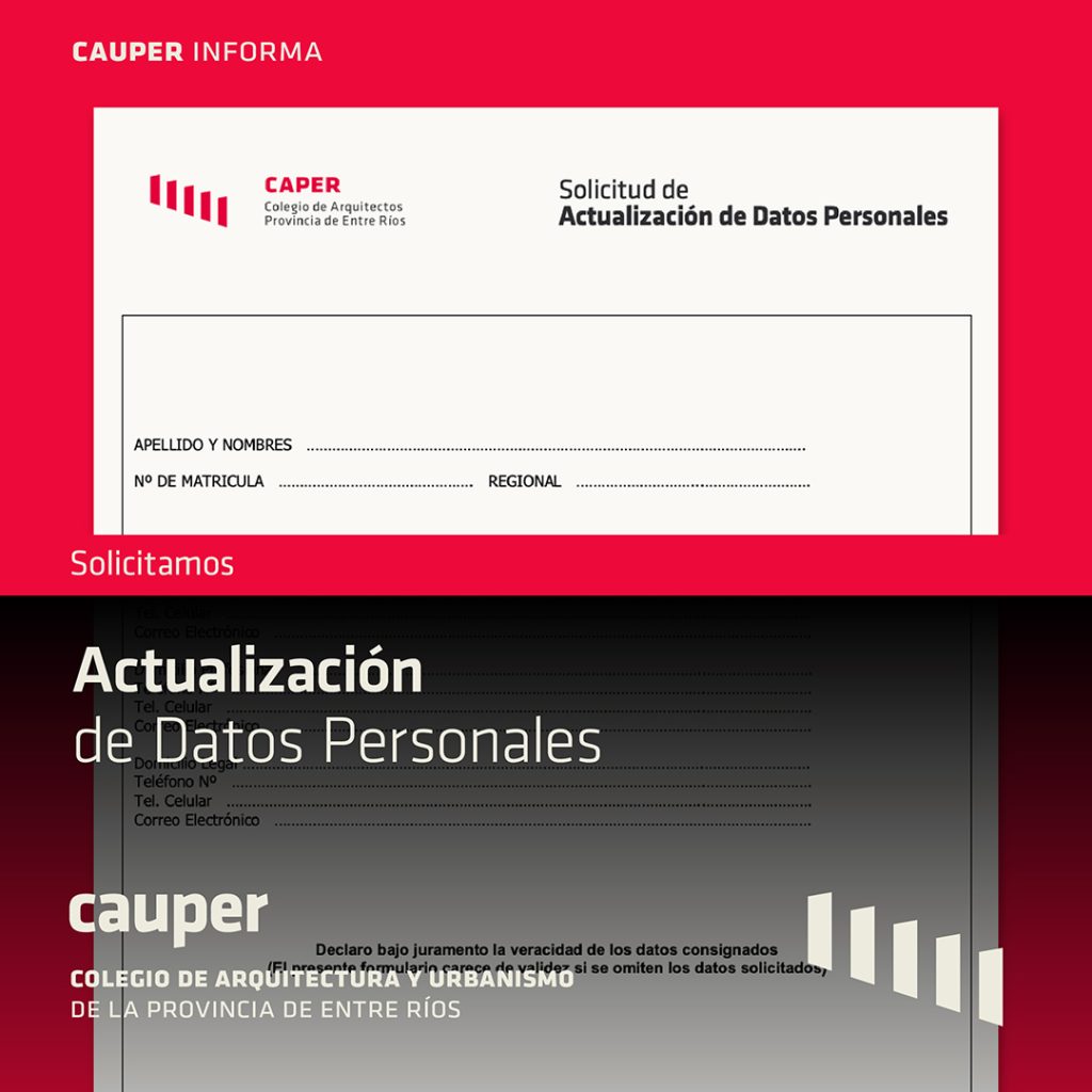 Actualización de datos de la matrícula