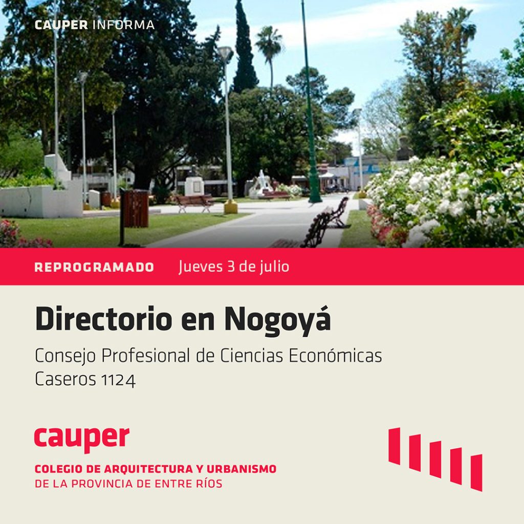 Cambio de fecha: Reunión de Directorio en Nogoyá