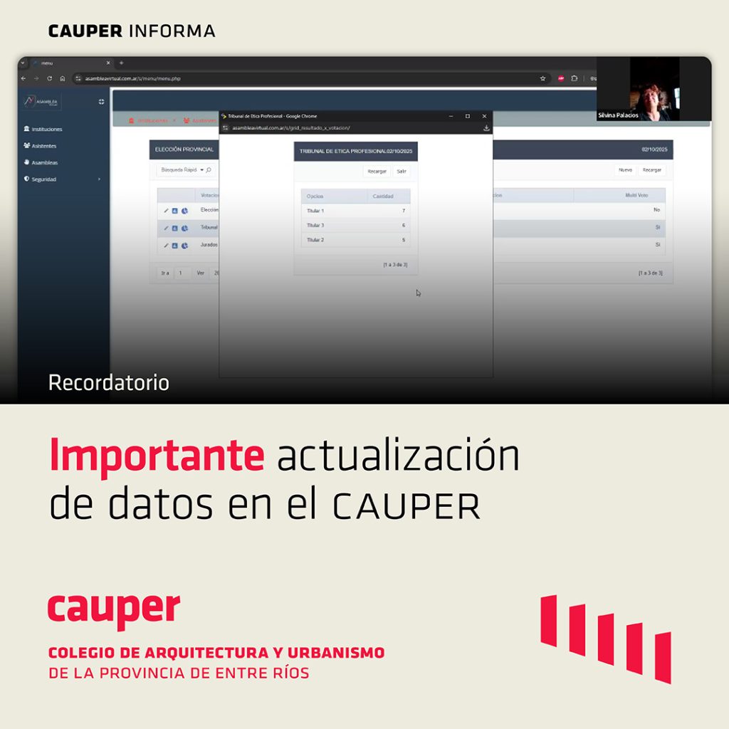 Actualización de datos en el CAUPER: requisito indispensable para votar