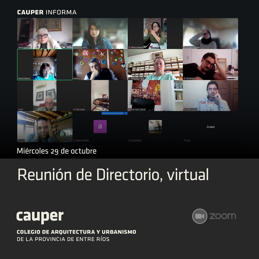 Reunión de Directorio del CAUPER: se realizó en modalidad virtual