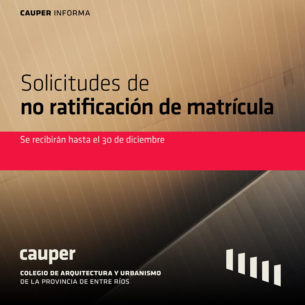 Ratificación de la matrícula anual en diciembre
