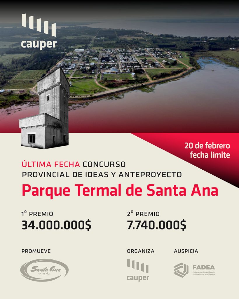 Concurso provincial de anteproyecto e ideas para el Parque Termal de Santa Ana: Fechas límites y presentación de trabajos