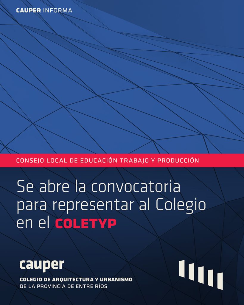 Se abre la convocatoria para representar al Colegio en el COLETYP