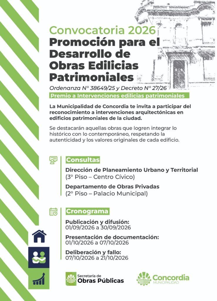 Concordia: Promoción para el Desarrollo de Obras Edilicias Patrimoniales