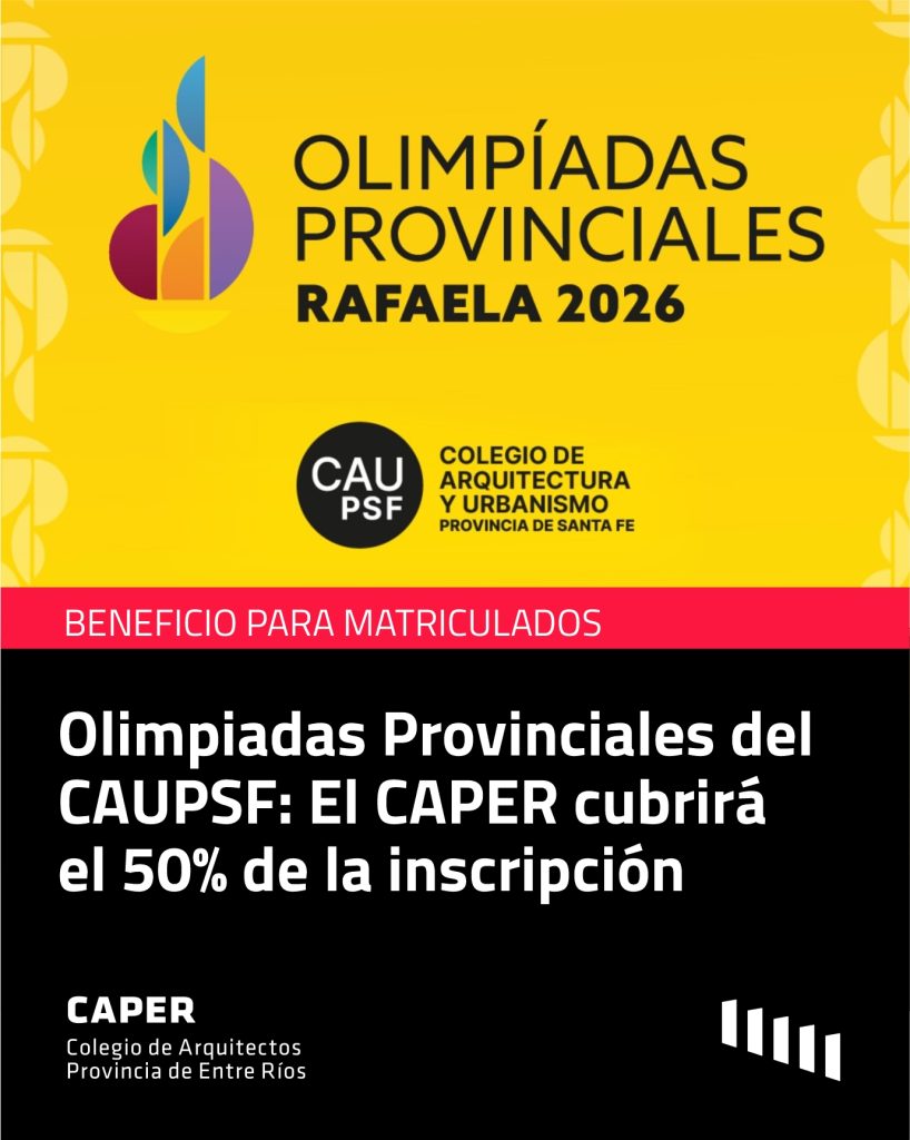 Olimpiadas Provinciales del CAUPSF: El CAPER cubrirá el 50% del costo de inscripción